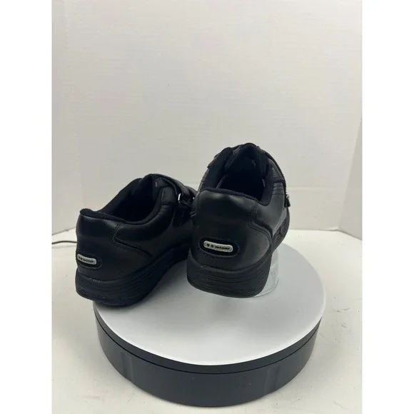 P W Minor Women's Black Leather Double Strap Arch Support Comfort Shoes Size 10